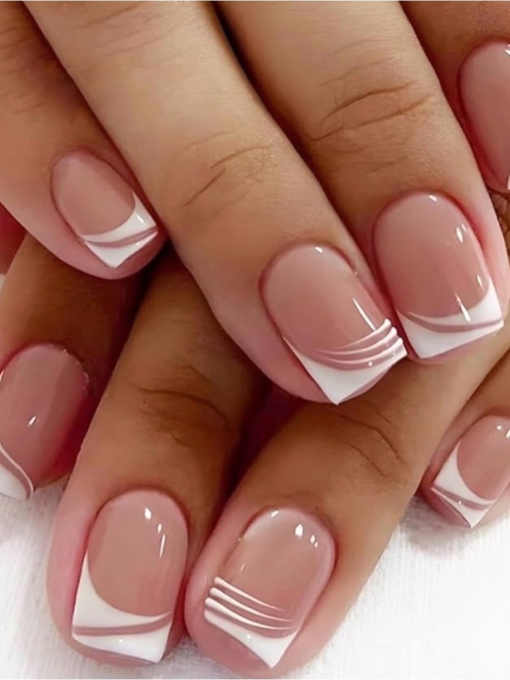 French Tip Press-On Nail Bundle